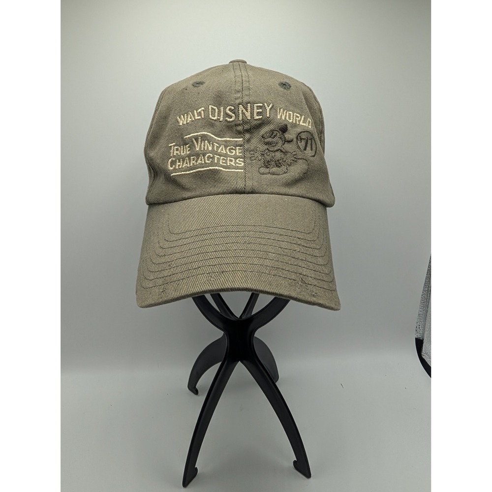 Walt Disney World True Vintage Characters Mickey Mouse Hat Khaki Distressed